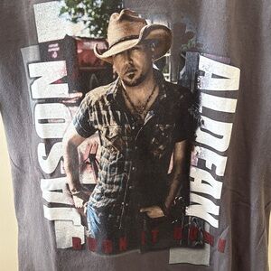 Jason Aldean Burn It Down Tour 2015 Shirt Sz Small Band Tee Shirt Graphic